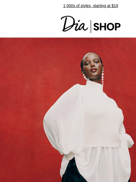 1000s of styles, starting at $19 Dia & Co Shop Shop Now Shop EGIFT Cards Style freedom through a life well-lived. TOPS DRESSES NEW ARRIVALS SALE Recipient: brands.news.subscription@gmail.com View