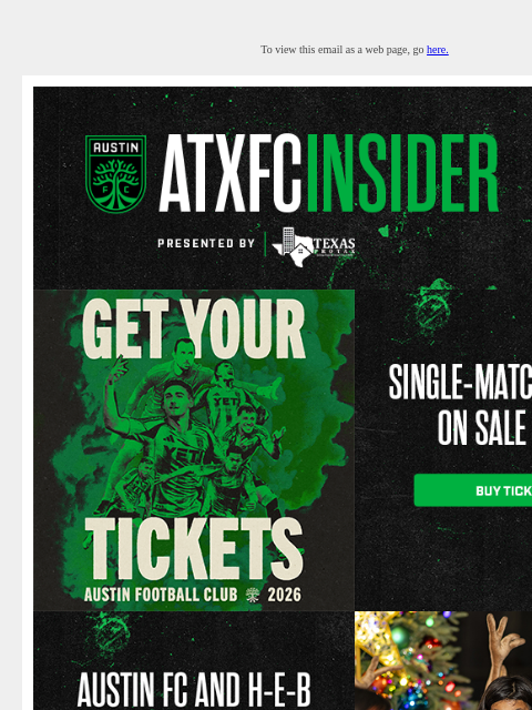 austinfc newsletter: ATXFC INSIDER: Holiday Surprises and 2026 Tickets