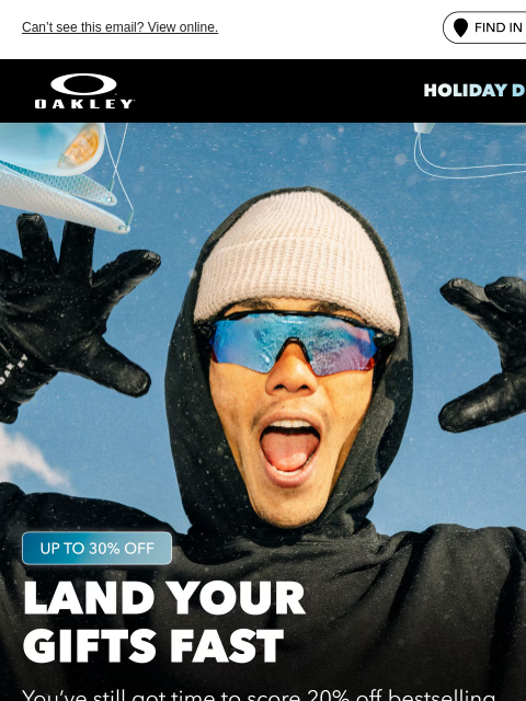 oakley newsletter: Up To 30% Off In Time For Christmas 