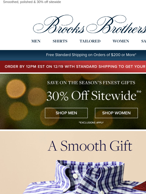 brooksbrothers newsletter: 40% off gift-worthy non-iron shirts