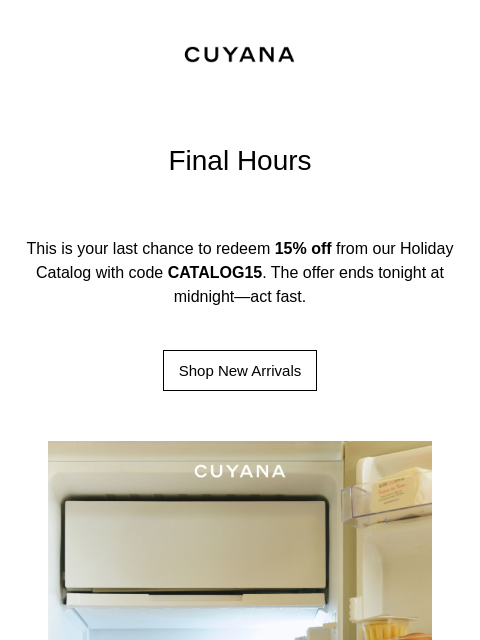 cuyana newsletter: 15% Off Expires at Midnight