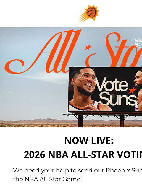 suns newsletter: Now Live: 2026 All-Star Voting