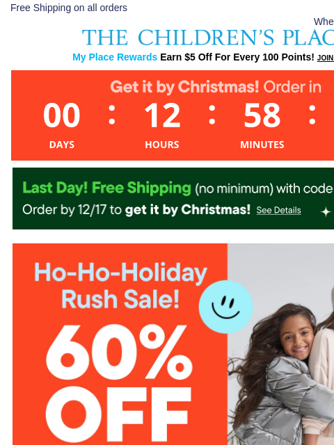childrensplace newsletter: Last Chance ‼️ Order Now for Christmas Delivery + ...