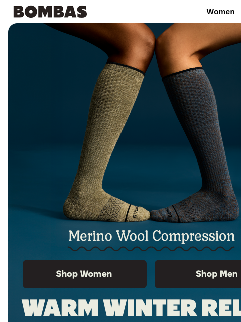 bombas newsletter: Merino Compression: Soothe Those Wintry Legs