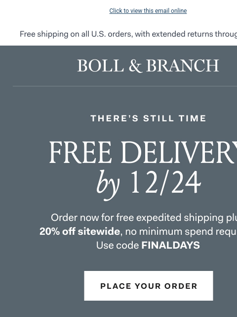 bollandbranch newsletter: 🎁 1 Week Out: Order now for on-time delivery