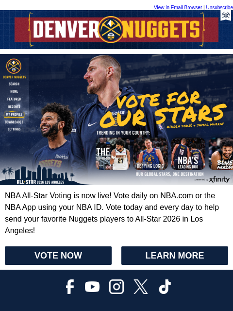thedenvernuggets newsletter: ⭐ All-Star Voting Is Now Live!