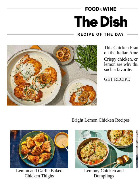 foodandwine newsletter: Chicken Francese