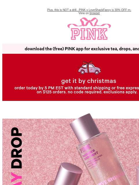 vspink newsletter: NEW Wednesday Drop: Shimmery Mists 🎁✨