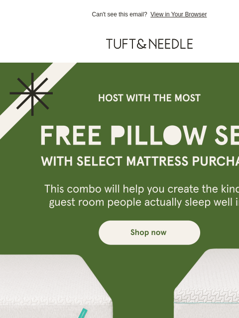 tuftandneedle newsletter: Free Pillow Set with select purchases