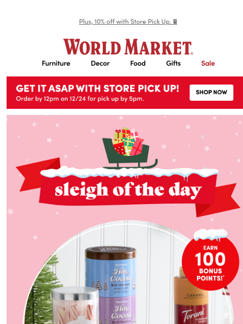emailworldmarket newsletter: Getting Warmer: 20% off Cocoa ❄️☃️🧣 