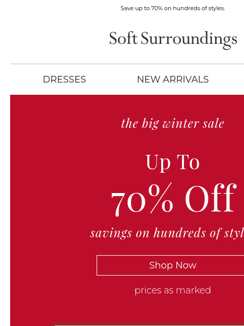 softsurroundings newsletter: Winter Sale Starts Today