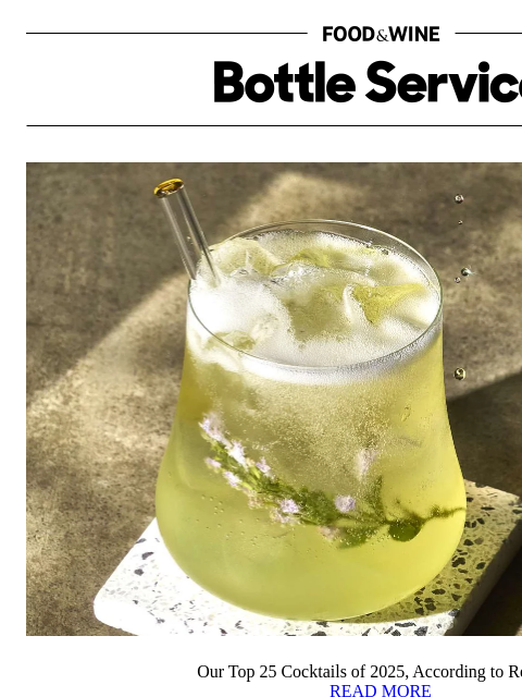 foodandwine newsletter: Our Top 25 Cocktails of 2025