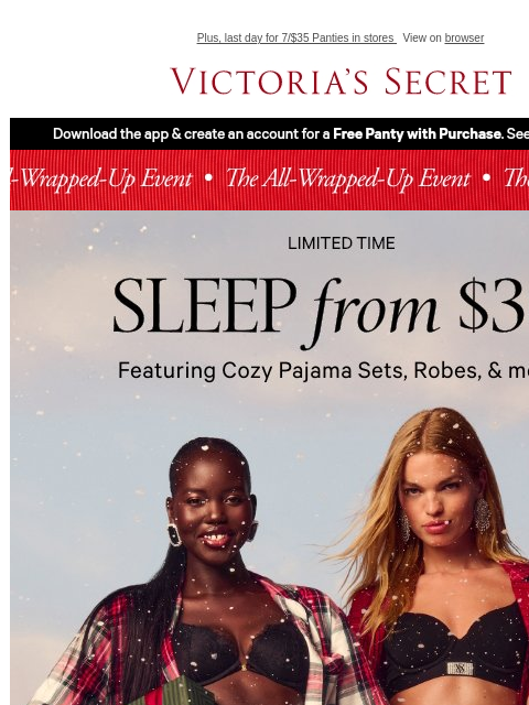 victoriassecret newsletter: Sleep from $30—Don't Miss Out