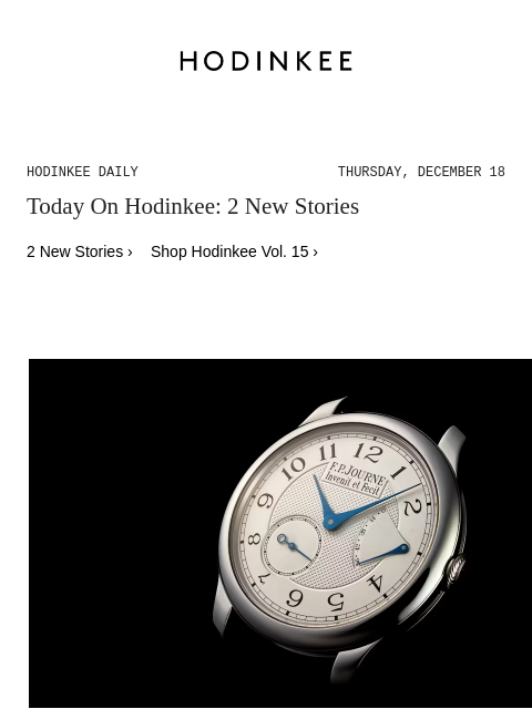 hodinkee newsletter: Hodinkee Daily | 12/18/2025
