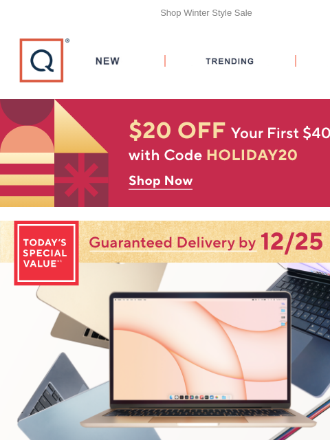 qvcemail newsletter: ’Tis the *Upgrade* Season! Apple® Laptop  + Get $2...