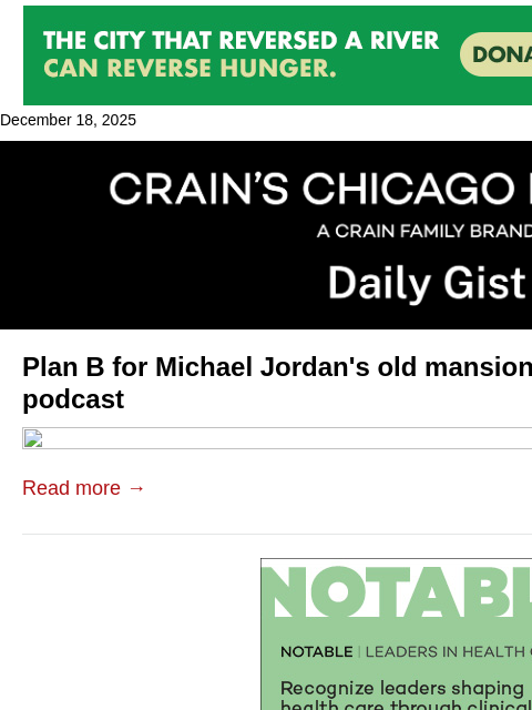crainalerts newsletter: Plan B for Michael Jordan's old mansion: Crain's D...