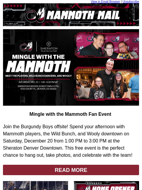 thecoloradomammoth newsletter: 🦣Mingle with the Mammoth on Saturday!