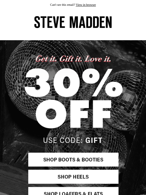 stevemadden newsletter: Everything Here Is 30% Off