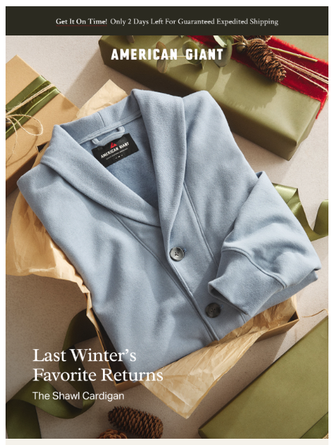 american-giant newsletter: Shawl Cardigan New Color Drop