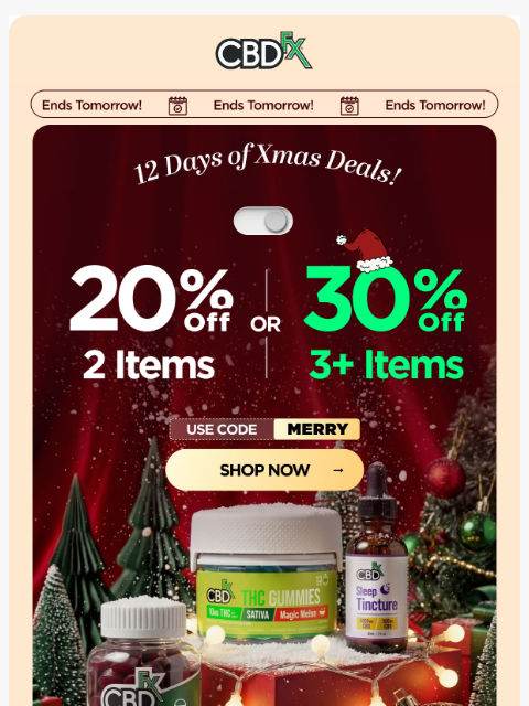 cbdfx newsletter: ❄️ Save up to 30% on all CBD & THC! ❄️