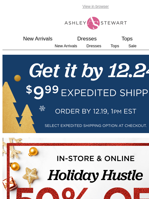 ashleystewart newsletter: Ring in 2026 in STYLE and at 50% OFF! 🪩 🥂