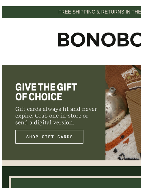 bonobos newsletter: Just Launched: The Extra Merry Sale (Up to 70% Off...