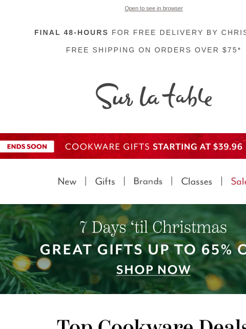 surlatable newsletter: 7 Days 'til Christmas: Top 5 gifts for your chef.