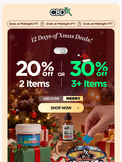 cbdfx newsletter: ❄️ SAVE up to 30% on all CBD & THC! ❄️