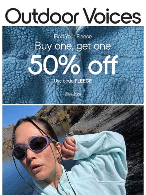 outdoorvoices newsletter: FORECAST CALLS FOR FLEECE