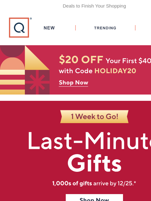 qvcemail newsletter: T-7 Days! Get Last-Minute Gifts