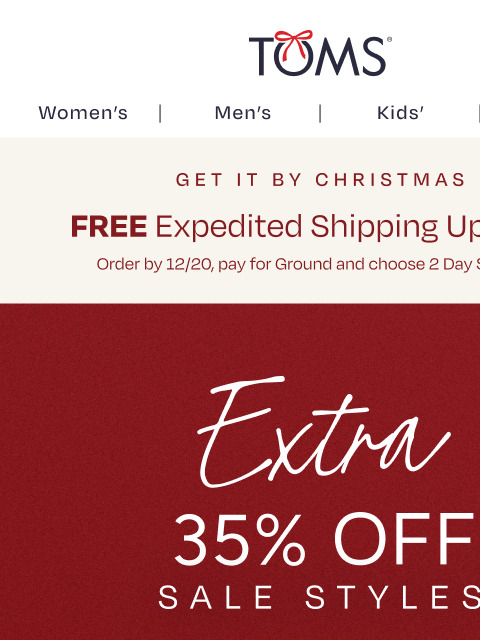 toms newsletter: Take an Extra 35% Off Sale Slippers & Cozy Alparga...