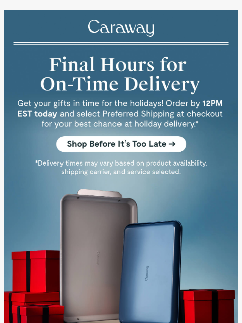 carawayhome newsletter: SHIPPING DEADLINE FINAL HOURS