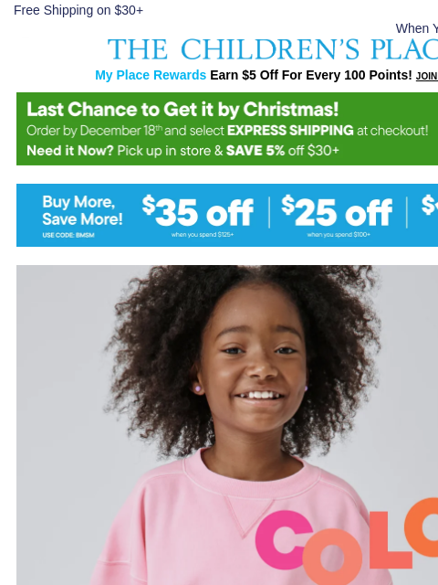 childrensplace newsletter: New Colors Just Dropped! Up to 60% OFF ACTIVE 🥭🫐...