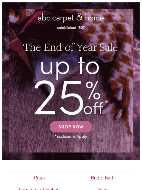 abchome newsletter: It's On! Our Last Sale of 2025