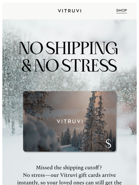 vitruvi newsletter: Gift Cards 10% OFF For Last Minute Shopping 💳