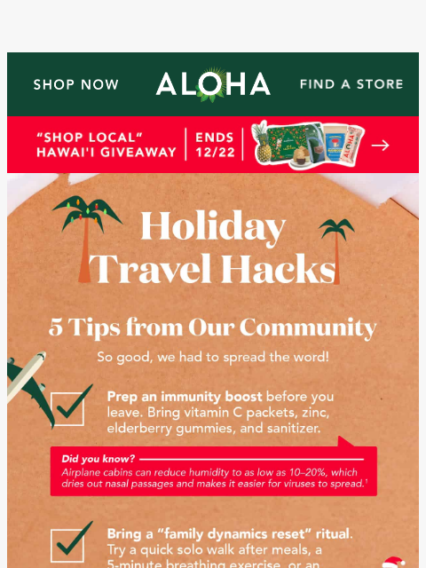 aloha newsletter: Let's talk about holiday wellness