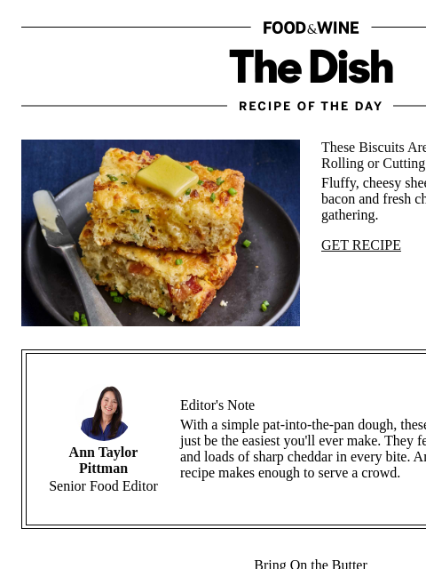 foodandwine newsletter: Bacon-Cheddar Biscuits