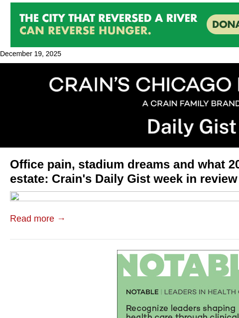 crainalerts newsletter: Office pain, stadium dreams and what 2026 holds fo...