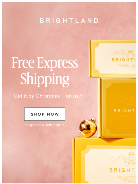 brightland newsletter: Surprise! Express shipping - ON US 💛