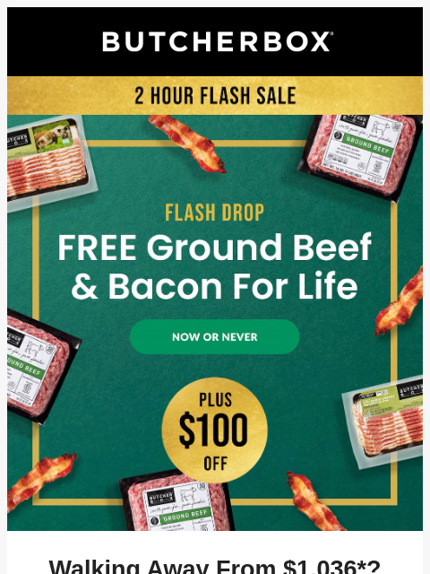 butcherbox newsletter: 2 hour FLASH SALE 🥩 🥓