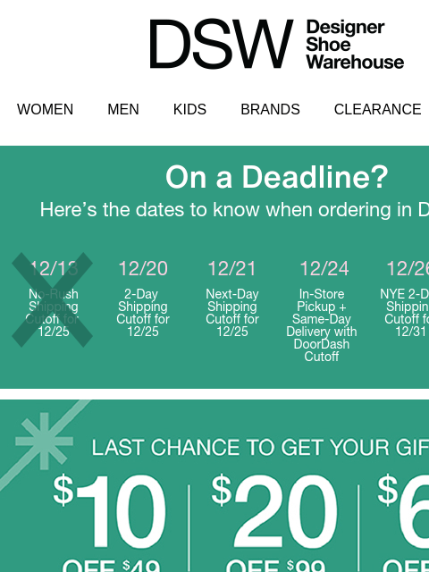 dsw newsletter: $10 OFF coming through >>>