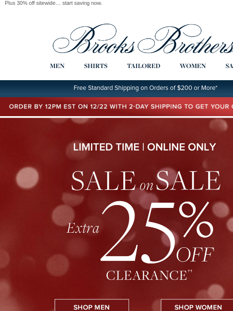 brooksbrothers newsletter: Extra 25% off clearance right now