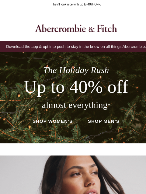 abercrombie newsletter: New knits are ready for their closeup.