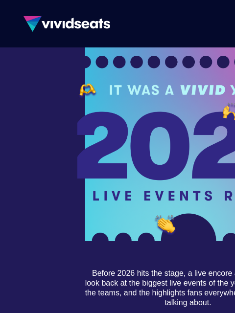 vividseats newsletter: A Look Back at a FAN-Tastic Year ✨