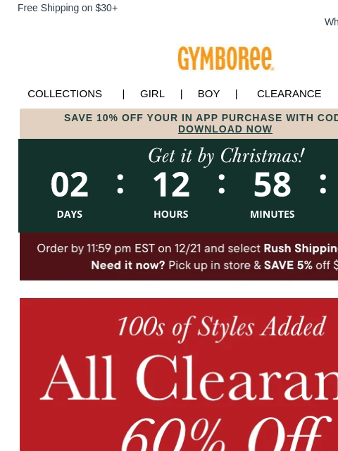 gymboree newsletter: Don't Miss THIS ➡️ 60% Off Clearance Styles