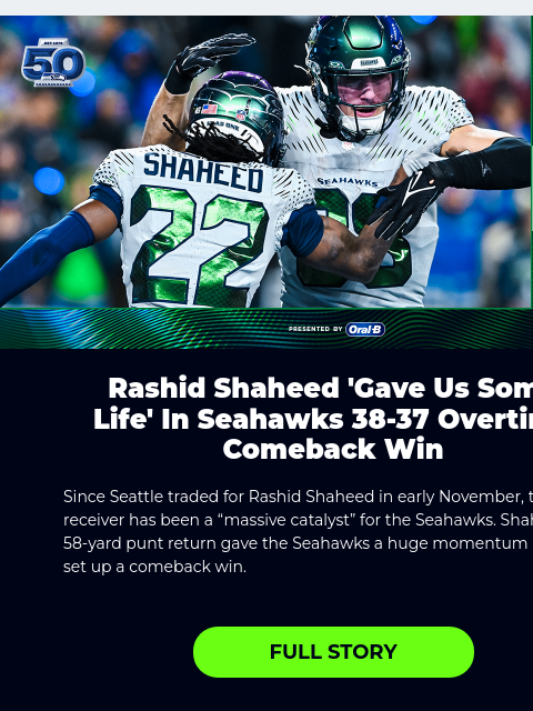 seahawksemail newsletter: The Largest 4th Quarter Comeback In Franchise Hist...