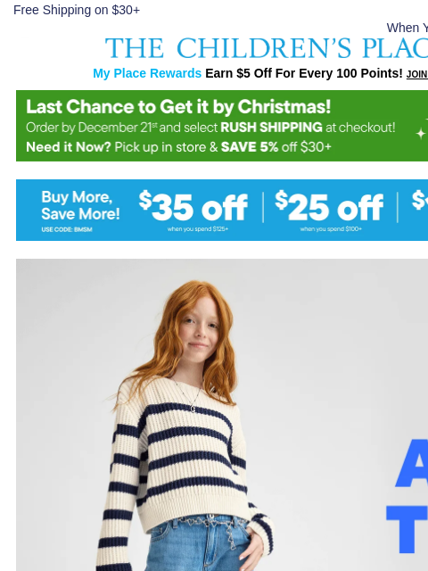 childrensplace newsletter: Ready, Set, $14.99 & Up Jeans... GO!!👖