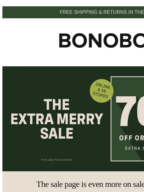 bonobos newsletter: Extra 30% Off Everything On Sale