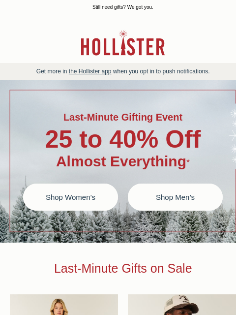 hollisterco newsletter: 🔔 Styles up to 40% off 🔔