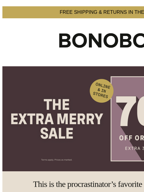 bonobos newsletter: The Season’s Best: Up to 70% Off